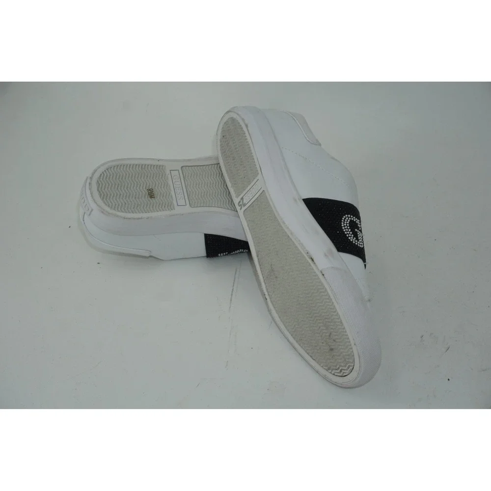 GUESS Bright-R Shoes White Slip On Rhinestone Strap Sneakers Women's‎ Size 9.5